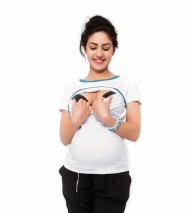 Těhotenské a kojící triko Aldona - bílá | Velikosti těh. moda: XL (42)