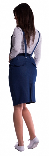 Těhotenské šaty/sukně s láclem - modré | Velikosti těh. moda: M (38)