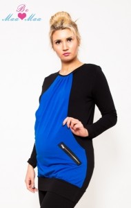 Těhotenská tunika UMA - modrá/černá | Velikosti těh. moda: L/XL