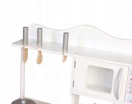 Eco Toys Dřevěná kuchyňka s příslušenstvím, 85 x 60 x 30 cm - bílá