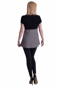 Těhotenské, kojící triko/tunika kr. rukáv - černé | Velikosti těh. moda: L/XL