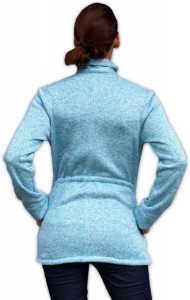 Nosící fleecová mikina - pro nošení dítěte ve předu - tyrkysový melír | Velikosti těh. moda: L/XL