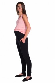 Moderní těhotenské tepláky s odnimatelným pásem - granát | Velikosti těh. moda: M (38)