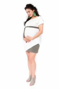 Těhotenské šaty Ines - Ecru | Velikosti těh. moda: L (40)