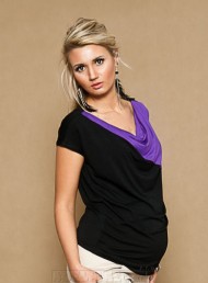 Těhotenské triko/halenka ELISSA - černá/fialová