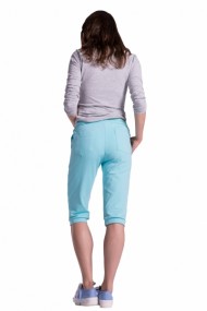 Moderní těhotenské 3/4 kalhoty s kapsami - mátové | Velikosti těh. moda: XXXL (46)