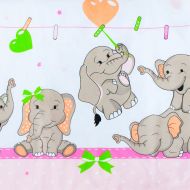 3-dílné ložní povlečení New Baby 100/135 cm růžové se sloníky