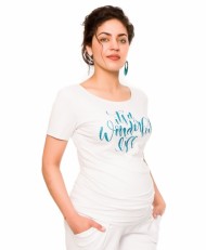 Těhotenské triko Wonderful Life - bílé 