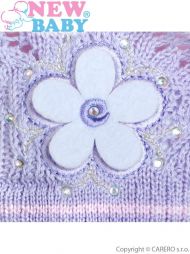 Pletená čepička-baret New Baby fialová | Velikost: 104 (3-4r)