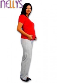 Těhotenské tepláky - šedý melír | Velikosti těh. moda: S (36)
