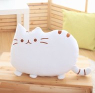 Plyšová kočka - dekorační polštářek 30x40cm, bílý
