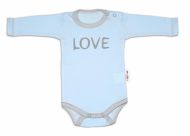 Baby Nellys Body dlouhý rukáv Love - modré | Velikost koj. oblečení: 68 (4-6m)