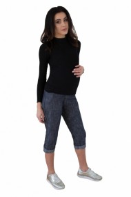 Těhotenské 3/4 kalhoty s elastickým pásem - černé | Velikosti těh. moda: M (38)