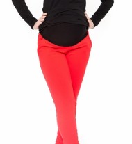Těhotenské kalhoty Be MaaMaa - KALI červené | Velikosti těh. moda: XL (42)