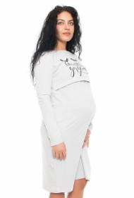 Těhotenská, kojící noční košile Gorgeous - sv. šedá | Velikosti těh. moda: L/XL