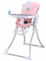 Eco toys Jídelní židlička -Růžový medvídek