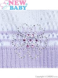 Pletená čepička New Baby kytička fialová | Velikost: 104 (3-4r)