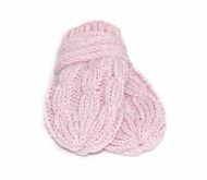 BABY NELLYS Zimní pletené kojenecké rukavičky se vzorem - sv. růžové | Velikost koj. oblečení: 12cm 
