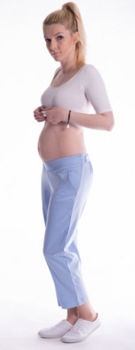 Těhotenské 7/8 bederní kalhoty - amarant | Velikosti těh. moda: L (40)