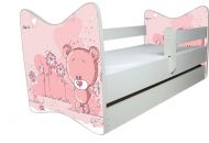 BabyBoo Dětská postýlka LUX Medvídek STYDLÍN růžový 140x70 cm + ŠUPLÍK | Rozměry: 140x70