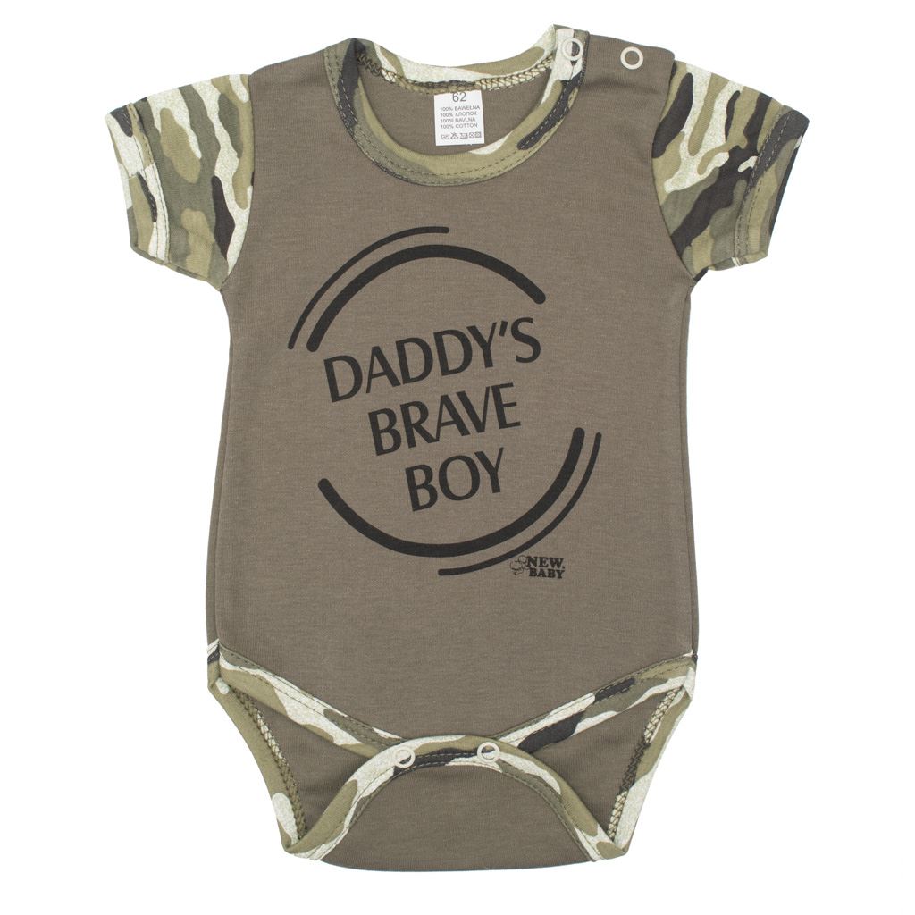 Kojenecké body s krátkým rukávem New Baby Army boy | Velikost: 68 (4-6m) Kojenecké body s krátkým rukávem New Baby Army boy | Velikost: 68 (4-6m)