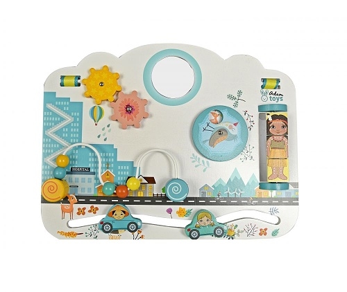 Adam Toys Edukační závěsná dřevěnná tabule - Městečko Adam Toys Edukační závěsná dřevěnná tabule - Městečko