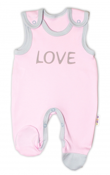 Kojenecké bavlněné dupačky Baby Nellys, Love - růžové | Velikost koj. oblečení: 74 (6-9m) Kojenecké bavlněné dupačky Baby Nellys, Love - růžové | Velikost koj. oblečení: 74 (6-9m)