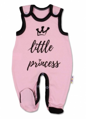 Kojenecké bavlněné dupačky, růžové - Little Princess | Velikost koj. oblečení: 56 (1-2m) 