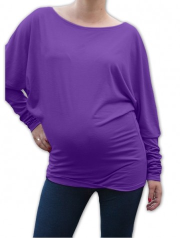Symetrická těhotenská tunika - fialová