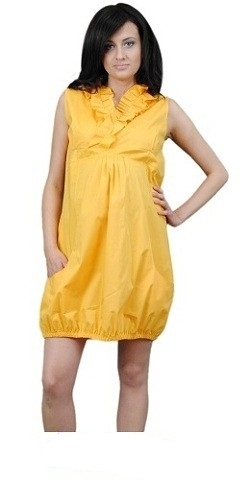 Těhotenské šaty TULIPÁNEK - žlutá | Velikosti těh. moda: S/M