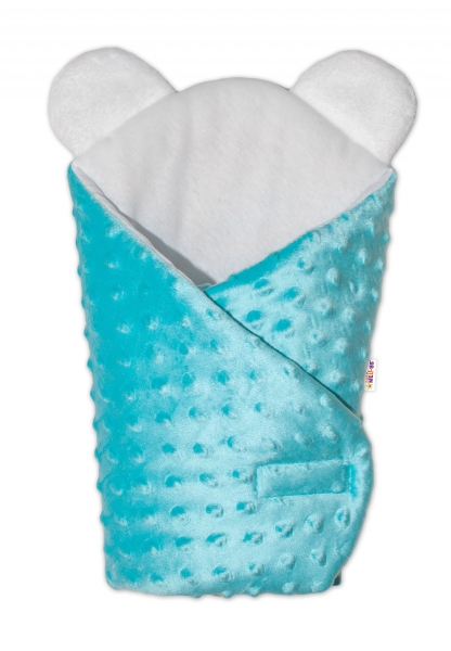 Sada pro panenku Baby Nellys - zavinovačka, peřinka a polštářek Minky - tyrkysová Sada pro panenku Baby Nellys - zavinovačka, peřinka a polštářek Minky - tyrkysová