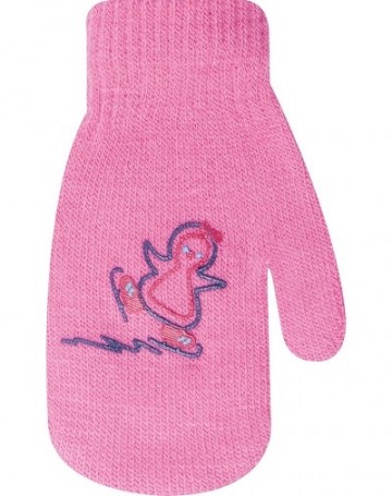 Kojenecké dívčí akrylové rukavičky YO - růžové 