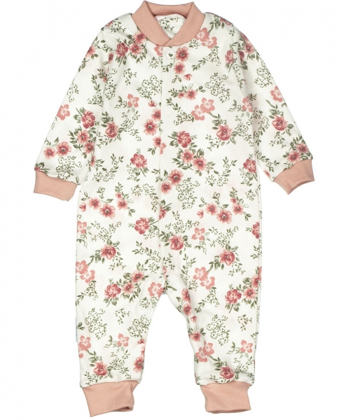 MBaby Bavlněný overálek bez šlapek - ROSE, pudrová MBaby Bavlněný overálek bez šlapek - ROSE, pudrová
