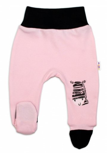 Baby Nellys Kojenecké polodupačky, růžové - Zebra | Velikost koj. oblečení: 86 (12-18m)