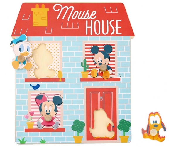 Dřevěné Disney puzzle,domeček pro nejmenší Mickey a přátelé, 24 x 30 cm Dřevěné Disney puzzle,domeček pro nejmenší Mickey a přátelé, 24 x 30 cm