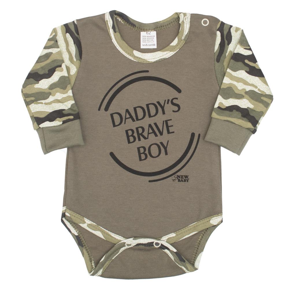 Kojenecké body s dlouhým rukávem New Baby Army boy | Velikost: 92 (18-24m) Kojenecké body s dlouhým rukávem New Baby Army boy | Velikost: 92 (18-24m)