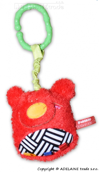 Plyšová závěsná hračka - Medvídek - červený