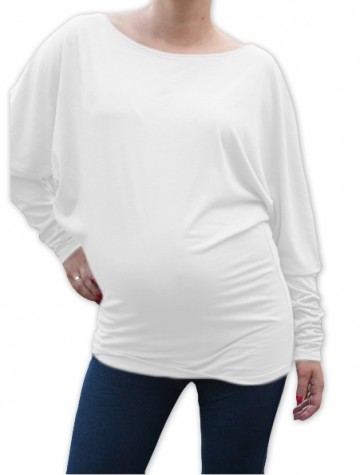 Symetrická těhotenská tunika - bílá