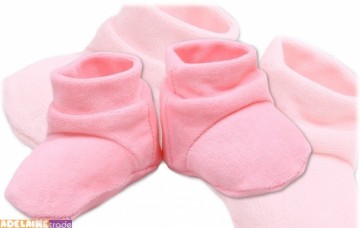 Botičky/ponožtičky VELUR - sv. růžové