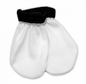 Baby Nellys Kojenecké rukavičky Little prince/princess - bílo/černé | Velikost koj. oblečení: 0/3měs