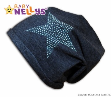 Bavlněná čepička Baby Nellys ® - Hvězdička modrá | Velikost koj. oblečení: 1,5-4 roky