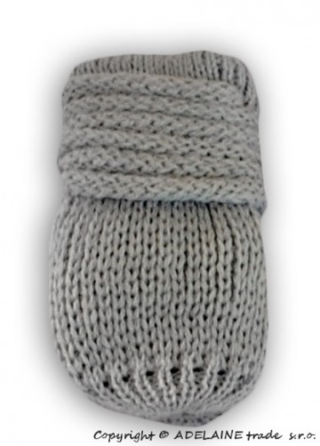 Zimní pletené kojenecké rukavičky - sv. šedé | Velikost koj. oblečení: 0-1rok