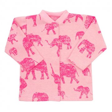 Kojenecký kabátek Baby Service Sloni růžový | Velikost: 68 (4-6m)