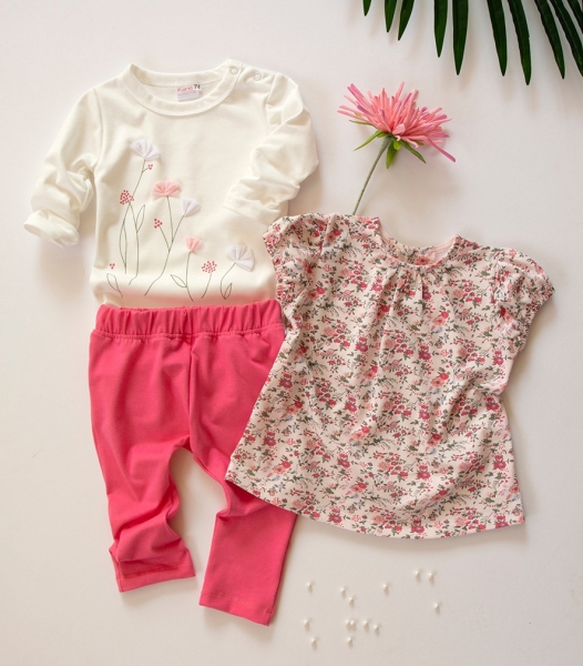 K-Baby 3 dílná sada - body dl. rukáv, tunika, legíny - Květinky | Velikost koj. oblečení: 62 (2-3m) K-Baby 3 dílná sada - body dl. rukáv, tunika, legíny - Květinky | Velikost koj. oblečení: 62 (2-3m)