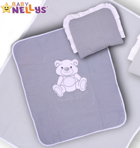 2-dílná sada do kočárku jersey Medvídek Teddy Bear - šedá 2-dílná sada do kočárku jersey Medvídek Teddy Bear - šedá