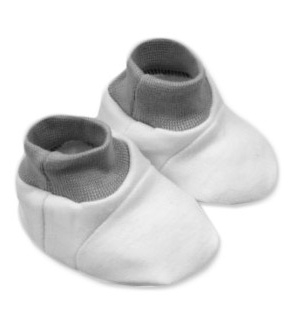 Botičky/ponožtičky,Little prince/princess bavlna - bílo/šedé | Velikost koj. oblečení: 0/6 měsíců