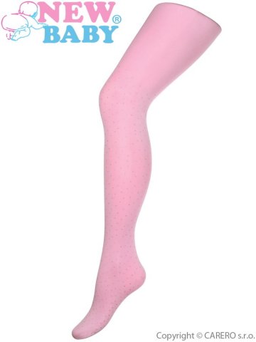 Bavlněné punčocháče 3D New Baby světle růžové s puntíky | Velikost: 116 (5-6 let)