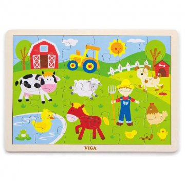 Dětské dřevěné puzzle Viga Farma | Velikost: 