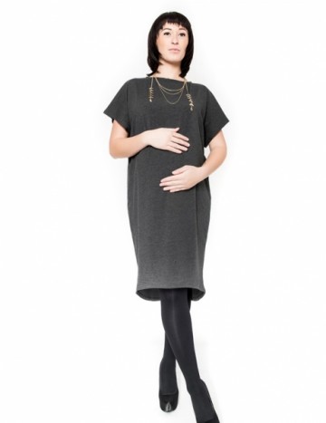 Těhotenské šaty/tunika BELLA - grafit 