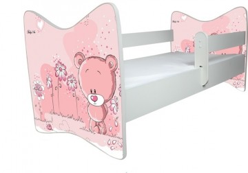 BabyBoo Dětská postýlka LUX Medvídek STYDLÍN růžový 140x70 cm. D19 | Rozměry: 140x70